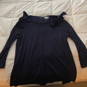 Navy Bow Shoulder Crown & Ivy Blouse